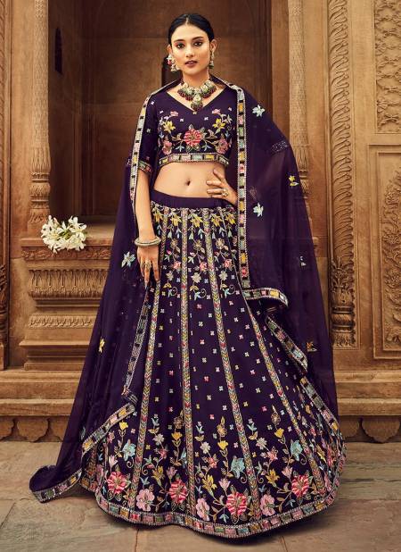 Purple Colour Brides Maid Vol 25 Shubhkala New Latest Designer Ethnic Wear Georgette Lehenga Choli Collection 2215